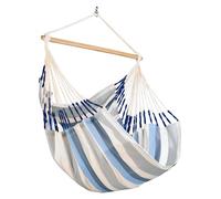 La Siesta® Domingo - Chaise Hamac Confort Intempéries, Fibre Fonctionnelle, Fabrication Kolumbien, Grande Surface, Stabilisateur Bambou, Relaxation en Plein Air - Sea Salt, Kingsize
