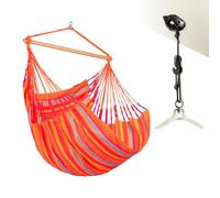LA SIESTA® Domingo - Chaise Hamac Confort Intempéries, Fibre Fonctionnelle, Fabrication Kolumbien, Grande Surface, Stabilisateur Bambou, Relaxation en Plein Air - Toucan, Kingsize avec Fixation