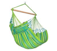 La Siesta® Domingo - Chaise Hamac Confort Intempéries, Fibre Fonctionnelle, Fabrication Kolumbien, Grande Surface, Stabilisateur Bambou, Relaxation en Plein Air - Lime, Kingsize