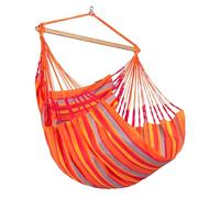 La Siesta® Domingo - Chaise Hamac Confort Intempéries, Fibre Fonctionnelle, Fabrication Kolumbien, Grande Surface, Stabilisateur Bambou, Relaxation en Plein Air - Toucan, Single