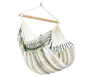 La Siesta® Domingo - Chaise Hamac Confort Intempéries, Fibre Fonctionnelle, Fabrication Kolumbien, Grande Surface, Stabilisateur Bambou, Relaxation en Plein Air - Cedar, Kingsize