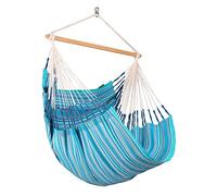 La Siesta® Habana - Organic Cotton Comfort Hammock Chair, 360° Rotation, Curved Design, Colombian Manufacturing - Azure, Comfort