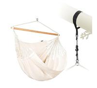 LA SIESTA® XL King Habana Chaise hamac en coton avec kit de suspension pour hamac et montage sur arbre - Chaise hamac avec kit de suspension pour arbres, poutres et poteaux - Chaise suspendue pour
