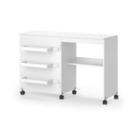 La table de couture Carmen, 118x77.5cm avec 3 étagères, Blanc, Vicco 42065