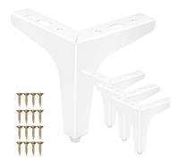 La Vane Lot de 4 pieds de meubles en métal de 15 cm - Style moderne - Triangle diamant blanc - Pieds d’angle de remplacement pour placard, canapé, buffet, commode