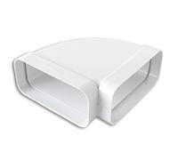 La Ventilazione CCO157B Courbe horizontale en ABS pour tube rectangulaire, blanc, 150 x 70 mm