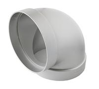 La Ventilazione CCR125AC Courbe 90° F/F ABS pour aération canalisée, chromé satiné, 125 mm