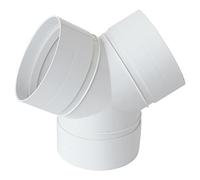 La Ventilazione CRY125B Raccord en Y en ABS pour aération canalisée, Blanc, ø 125 mm