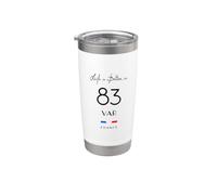 La vie est meilleure en VAR Numéro 83 Provence Côte d'Azur Noir Gobelet isotherme en acier inoxydable double paroi