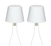 LA VILLE LUMIÈRE Kit de 2 Lampes LED MarieB Sans Fil, Rechargeables et Dimmerables, Abat-Jour pour Intérieur/Extérieur, Autonomie de 48h, 3 Températures de Lumière, LVL (Blanc Solide)