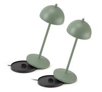 LA VILLE LUMIÈRE LVL Kit de 2 Lampes de Table EvaG Rechargeables Sans Fil - Lampe LED à Variateur Tactile pour Intérieur/Extérieur IP65 - Température de 2200 à 3000K, Longue Durée, Vert Sauge