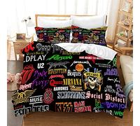 La Volonté De La Musique Rock Panel Multi Color All Season Luxury Housse De Couette Douce Quilt Literie Set avec Taie d'oreiller (220 x 240 cm,Style 05)