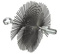La zappa Brosse en acier "ronde" pour balayer les cheminées de type professionnel, nettoyage des conduits de cheminée. (Ø 40 cm)