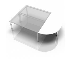 LA160 W - tablette d'extension 160x80 Blanc