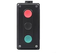 LA4-3H LA4-3H Boîtier de commutation à triple bouton-poussoir IP65 Station de commande résistante aux intempéries pour grue - Bakélite durable Trou de 24,88 mm Noir (LA4-3H)