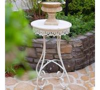 Labasuan Outdoor Patio Plant Stand, Vintage Wrought Iron End Table | Round Patio Coffee Bistro Table, Outdoor Garden Plant Display Rack for Balcony Patio Floral Decor