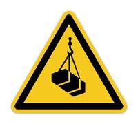 LabelTec Panneau d'avertissement de charge flottante - Autocollant - Symbole d'avertissement selon la norme DIN EN ISO 7010 ASR A1.3 W015 - Autocollant d'avertissement pour grues, levage, industrie