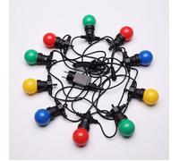 LaBlanc - Guirlande Guinguette 5M Multicolore IP65, Guirlande Electrique Extérieure 10 Bulbes Bleu Rouge Jaune Vert