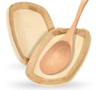 laboos Repose Cuillère en Bambou Lot de 2 - Porte Ustensiles Cuisine, Repose Louche et Spatule, 15 x 11,5 cm