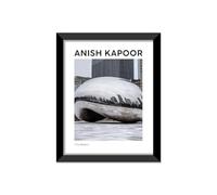 LABORATORIO 102 Tableau Anish Kapoor Cloud Gate The Bean (30 x 40 cm) Art contemporain - Impression photo murale avec cadre inclus - Affiche moderne prête à accrocher
