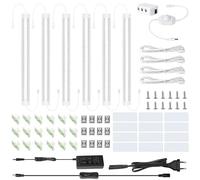 LABOREDUCER Lot de 6 Réglettes LED Sous Meuble 24 V, 30 cm, Blanc Froid 6500 K, Intensité Réglable, Éclairage de Cuisine, Armoire, Étagère et Vitrine