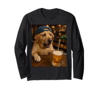 Labrador Boire de la bière Drôle Chien Meme Manche Longue
