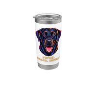 Labrador noir rapporter collation répétition coloré portrait design Gobelet isotherme en acier inoxydable double paroi
