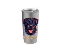 Labrador noir rapporter collation répétition coloré portrait design Gobelet isotherme en acier inoxydable double paroi
