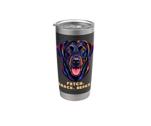 Labrador noir rapporter collation répétition coloré portrait design Gobelet isotherme en acier inoxydable double paroi