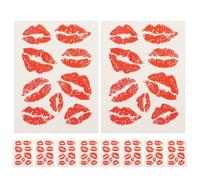 LABRIMP 10 Pièces Autocollants Temporaires Rouge Étanche pour Visage Corps Stickers Faux pour Saint Valentin Halloween Mariage Fêtes Concerts