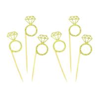 LABRIMP 20 Pièces Bâtonnets à Cupcake en Papier Or Design Pailleté Unique, Décoration de Gâteau Sûre pour Fête d'anniversaire et Cotillons Mariage