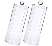 LABRIMP 2pièces Rangement Transparent Cosmétique Bocal Stockage Coton Démaquillant et Élastiques pour Bureau ou Salle de Bains Boîte Organisatrice avec Couvercle et Design