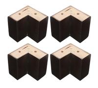 LABRIMP 4 Pièces Pied de Meuble Structure à Tenon en Bois Massif Marron de L Support Stable Design Naturel et Charme Scandinave pour Canapé et Table Basse