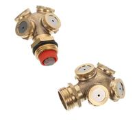 LABRIMP Arroseurs de jardin rotatifs 2pcs en cuivre 4 trous pour refroidissement de maison et pelouse, système irrigation jardin avec sortie d'eau uniforme