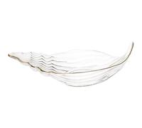 LABRIMP Assiette à Dessert Bord Doré en Verre Cristal Décorative Forme Coquillage Plateau Transparent pour Maison et Pendaison de Crémaillère pour Fruits et Bonbons