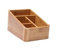 LABRIMP Boîte de Rangement Cosmétique en Bambou Créative Quatre Compartiments, Design aux Coins Arrondis, Saine et Ordonnée pour Bureau et Maquillage