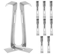LABRIMP Clips de Fixation Fixation Sécurisée pour Toit Lot de 10 en Acier Inoxydable Argenté, Crochet Antidérapant pour Neige pour Tuiles de Toiture