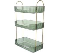 LABRIMP Étagère Organisateur Cosmétique de Salle de Bain en Acier Inoxydable à 3 Niveaux Vert Stable pour Rangement Maquillage au Lavabo
