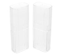 LABRIMP Lot de 2 Boîtes de Rangement Transparentes Portables 105 X 38 X 22 CM Étui Anti-Poussière pour Cotons-Tiges Cure- et à Cheveux Solution Compacte de Voyage et Organisation