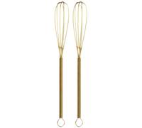 LABRIMP Lot De 2 Fouets à Œufs Manuels Inox Doré, Grand Format, Fouets à Fil En Acier Inoxydable, Batteurs Portatifs Multifonctions Cuisine Domestique Et Pâtisserie Professionnelle