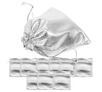 LABRIMP Lot de 30 Sachets en Tissu Argenté Cordon Lisse, Paquet à Bijoux Pratiques pour Emballage de Bonbons et Présents de Fête