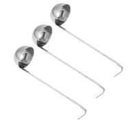 LABRIMP Louches à Soupe avec Crochet et Manche Long Lot de 3 en Acier Inoxydable Cuillères Doseuses Précises Cuisine Professionnelle et Restauration