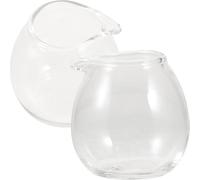 LABRIMP Mini Pichet à Lait Lot de 2 Pièces Design Simple et Délicat en Verre Transparent 20ml Maison Restaurant