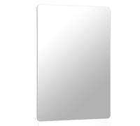 LABRIMP Miroir Aimanté en Acrylique Argenté Compact Bords Arrondis, Accessoire Bureau pour Salle de Bain et Réfrigérateurs