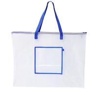 LABRIMP Paquet Paquet de Rangement Portable et Étanche avec Poignée et Fermeture Éclair en PVC Bleu pour Tableaux D'affichage pour Enseignants et Artistes