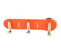 LABRIMP Patère Murale Orange en Plastique 3 Crochets, Fixation Adhésive Forte sans Perçage, pour Couloir et Chambre, Installation Simple et Design Délicat