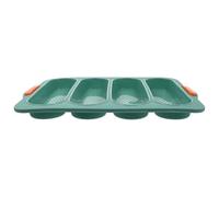 LABRIMP Plaque de Cuisson pour Baguettes en Silicone Vert, Moule à 4 Compartiments, Résistant la Chaleur Chauffage Uniforme, pour Boulangerie et Fêtes