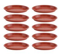 LABRIMP Plateaux pour Pots de Fleurs Ovales Rouges en Plastique, Lot de 10 | Légers et Recyclables, Design Simple et Pratique, Format Adapté aux Pots de Plantes