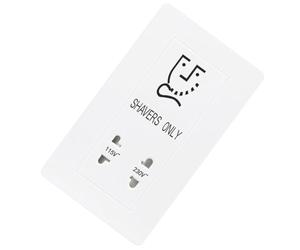 LABRIMP Prise Murale pour Rasoir Électrique 220 V Blanche, Douille Électronique Sécurisée Anti-insertion Unipolaire, Adaptée pour Hôtel et Salle de Bain, Installation Facile, Compatible