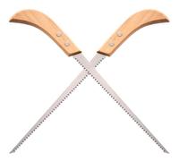 LABRIMP Scie à Main pour Bois 2pcs en Acier Manganèse et Bois Argenté, Lame Double Denture Antidérapante, Légère, pour Élagage et Chasse en Extérieur